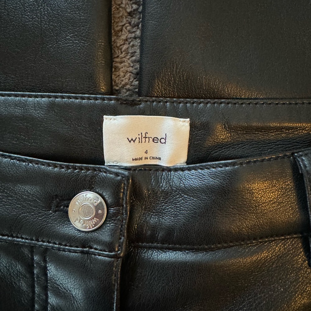 Wilfred Black Leather Pants